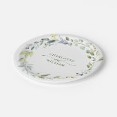 Assiettes En Carton Soirée Eucalyptus Elégante Aquarelle (Angle)