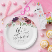 Assiettes En Carton Soirée florale élégante 60e anniversaire (Fête)