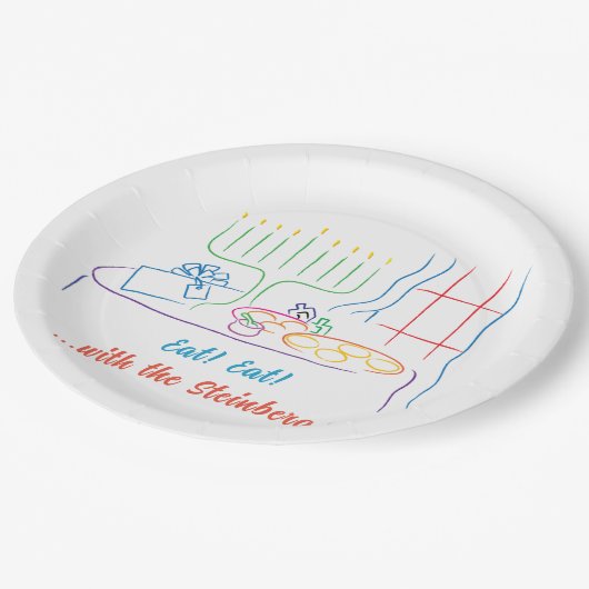 Assiettes En Carton Soirée Hanoukka (Angle)