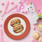 Assiettes En Carton Soirée hot-dog à griller (Fête)