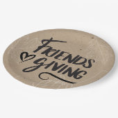 Assiettes En Carton Soirée Kraft Friendsgiving (Angle)