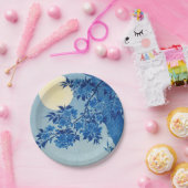 Assiettes En Carton Soirée Lune Arbre Bleu Lune (Fête)