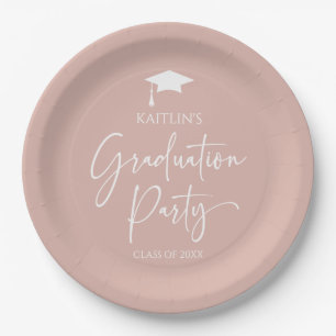 Assiettes En Carton Soirée minimaliste élégante rose pâle