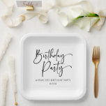 Assiettes En Carton Soirée minimaliste moderne et élégante<br><div class="desc">Ce sont des Plaques de papier minimalistes modernes élégantes pour la fête d'anniversaire!</div>