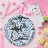 Assiettes En Carton Soirée motif de plage de requin mignon (Fête)