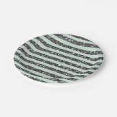 Assiettes En Carton Soirée Parties scintillant Minty Green & Silver (Angle)
