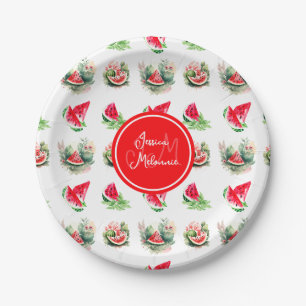 Assiettes En Carton Soirée personnalisée Pastèque