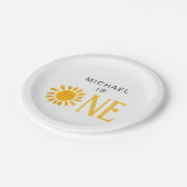 Assiettes En Carton Soirée personnalisée Soleil Jaune Premier Annivers (Angle)