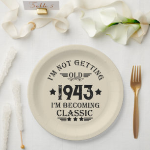 Assiettes En Carton Soirée personnalisée vintage de 90e anniversaire