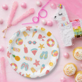 Assiettes En Carton Soirée Piscine Tropicale (Fête)