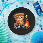 Assiettes En Carton Soirée pizzeria au feu de joie (Fête)