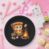 Assiettes En Carton Soirée pizzeria au feu de joie (Fête)