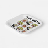 Assiettes En Carton Soirée sucrée et sushi aigre (Angulaire)