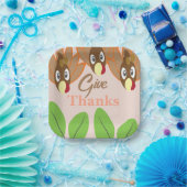 Assiettes En Carton Soirée Thanksgiving Turquie mignonne (Fête)