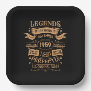 Assiettes En Carton Soirée vintage de 65e anniversaire personnalisée