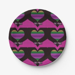 Assiettes En Carton Sois à moi Valentine Purple Heart