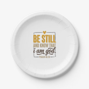 Assiettes En Carton Sois Calme Psaume 46_10 Modèle de T-shirt Chrétien