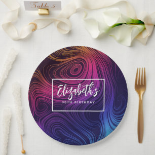 Assiettes En Carton Soixante Cercles Vibe & Flèches Cool Anniversaire