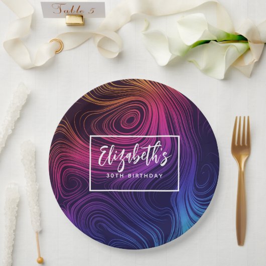 Assiettes En Carton Soixante Cercles Vibe & Flèches Cool Anniversaire (Mariage)