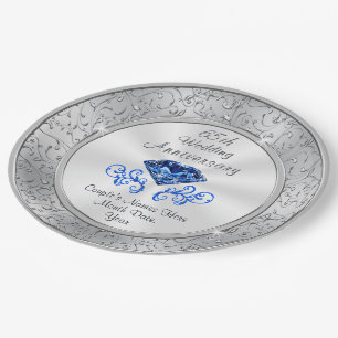 Assiettes En Carton Soixante-cinquième plats d'anniversaire de mariage