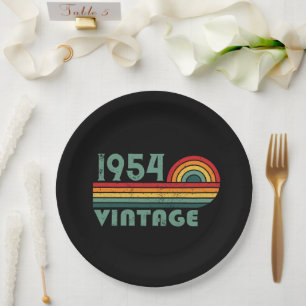 Assiettes En Carton Soixante-dix ans vintages personnalisés 70e annive