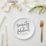 Assiettes En Carton Soixante-dix et fabuleux Minimal 70e fête d'annive<br><div class="desc">C'est une 70 et fabuleux minimaliste minimaliste noir blanc 70e Anniversaire Plaques de papier de fête!</div>