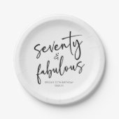 Assiettes En Carton Soixante-dix et fabuleux Minimal 70e fête d'annive (Devant)