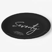 Assiettes En Carton Soixante-dix lettres modernes 70e Anniversaire Pap (Angle)