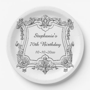 Assiettes En Carton Soixante-dixième anniversaire de rouleau françai