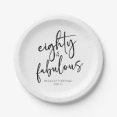 Assiettes En Carton Soixante et fabuleux minimal 80e fête d'anniversai (Devant)