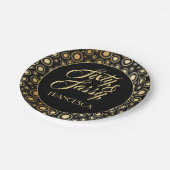 Assiettes En Carton Soixante Et Sassy Elegant Black Gold 60ème Parti (Angle)