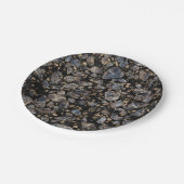 Assiettes En Carton Sol de mosaïque - marbre et or (Angle)