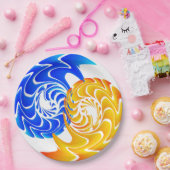 Assiettes En Carton Solde Abstrait du Yin Yang Gold (Fête)