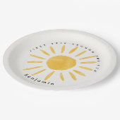 Assiettes En Carton soleil 1er anniversaire aquarelle soleil (Angle)
