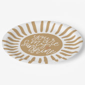 Assiettes En Carton soleil boho pour anniversaire ou baby shower (Angle)