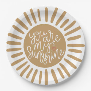 Assiettes En Carton soleil boho pour anniversaire ou baby shower