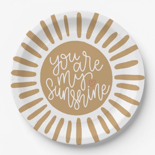 Assiettes En Carton soleil boho pour anniversaire ou baby shower (Devant)