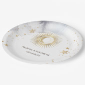 Assiettes En Carton Soleil céleste, Lune, Étoiles (Angle)