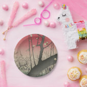 Assiettes En Carton soleil couchant japonais pruniers arbres (Fête)