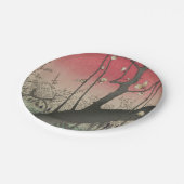 Assiettes En Carton soleil couchant japonais pruniers arbres (Angle)