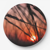 Assiettes En Carton Soleil dans l'herbe Plaques papier personnalisées  (Devant)