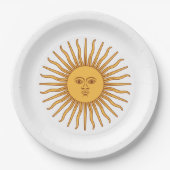 Assiettes En Carton Soleil de mai (Soleil argentin) (Devant)