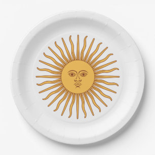 Assiettes En Carton Soleil de mai (Soleil argentin)