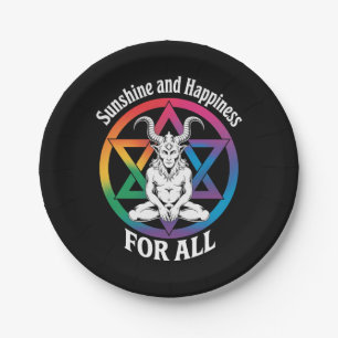 Assiettes En Carton Soleil Et Bonheur Pour Tous Satan Fierté LGBTQ