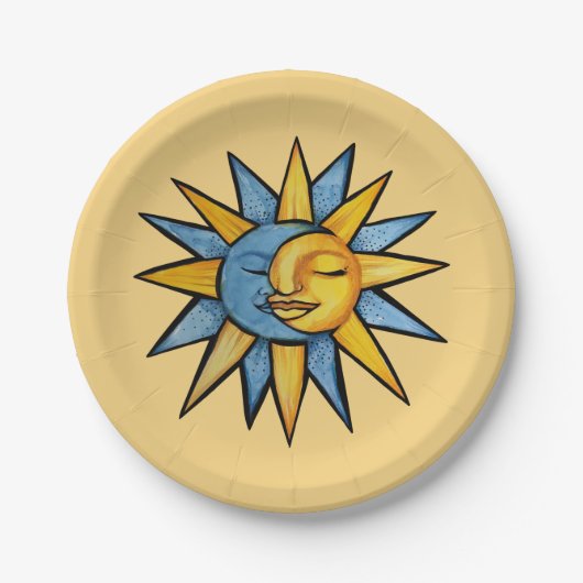 Assiettes En Carton Soleil et Lune (Devant)