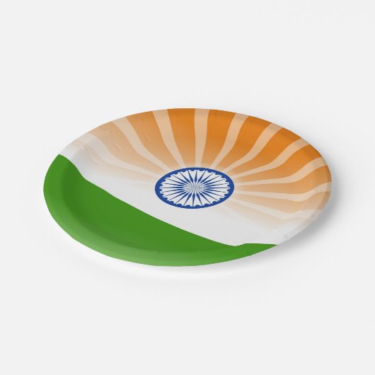 Assiettes En Carton Soleil "indien" (Angle)