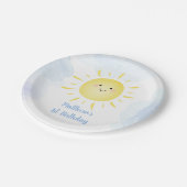 Assiettes En Carton Soleil Nuages Blue Boy Anniversaire (Angle)