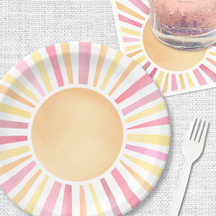 Assiettes En Carton Soleil Rose Soleil