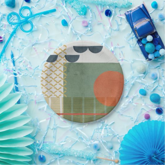 Assiettes En Carton Soleil Rouge III (Fête)