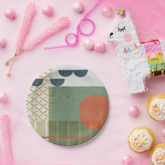 Assiettes En Carton Soleil Rouge III (Fête)